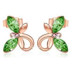 Swarovski Crystal Butterfly Earrings Olive green crystal