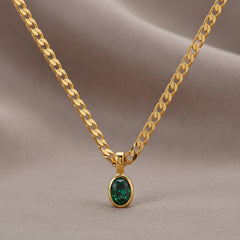 Crystal Stone Pendant Necklace