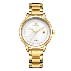 Ladies' Quartz Watch with Business Calendar Accessory Gold