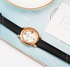 Liquid Sand Watch, Diamond Quartz Watch, Waterproof Leather Strap