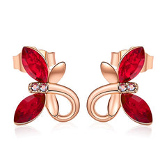 Swarovski Crystal Butterfly Earrings Crimson Crystal