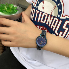 Stylish Women's Crystal Bracelet Quartz Watch Blue