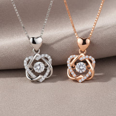 Rose Gold Heart Necklace for Women in 925 Silver
