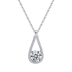 Sterling Silver Necklace for Women Moissanite one carat with certificate 925 Silver