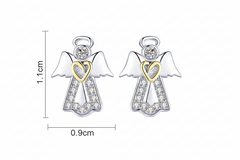 S925 Silver Angel Earrings - Hypoallergenic Studs