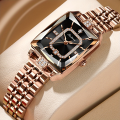Waterproof Rose Gold Watch - 8 Colours Black