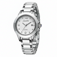 Women's Rose Gold Watch Silver white