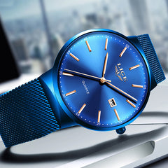 Ultra-thin Waterproof Mesh Strap Watch