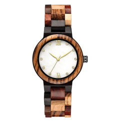 Simple Pearl Shell Color Wood Ladies Watch White