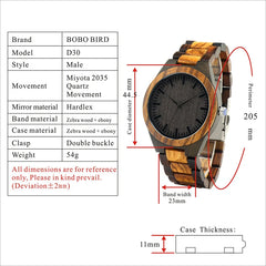 Zebra Wood Watch