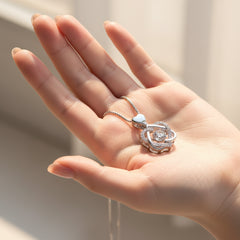 Rose Gold Heart Necklace for Women in 925 Silver