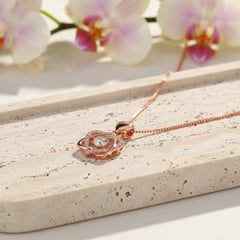 Rose Gold Heart Necklace for Women in 925 Silver