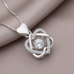 Rose Gold Heart Necklace for Women in 925 Silver