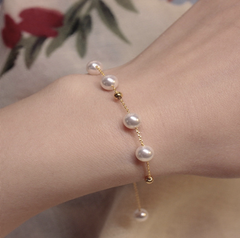 Japanese Sea Pearl Starry Bracelet Pendant, Elegant Design