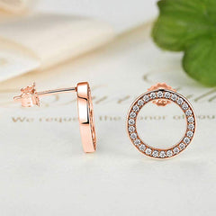 Rose Gold Round Studded Earrings