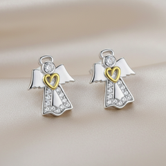 S925 Silver Angel Earrings - Hypoallergenic Studs