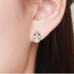 S925 Silver Angel Earrings - Hypoallergenic Studs