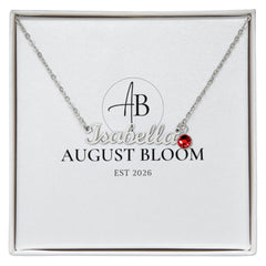 Her Custom Name Necklace with Birthstone Polished Stainless Steel Standard Box