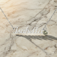 Her Custom Name Necklace with Birthstone