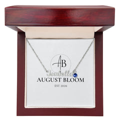 Her Custom Name Necklace with Birthstone Polished Stainless Steel Luxury Box