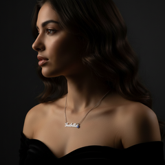 Her Custom Name Necklace with Birthstone
