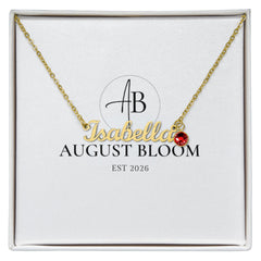 Her Custom Name Necklace with Birthstone 18k Yellow Gold Finish Standard Box