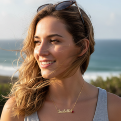 Her Custom Name Necklace with Birthstone