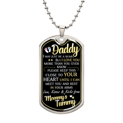 Dad To Be - Dog Tag Necklace Military Chain (Silver) No