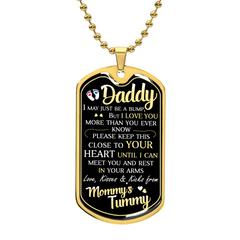 Dad To Be - Dog Tag Necklace Military Chain (Gold) No