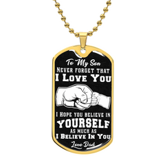 Believe In Yourself - Dog Tag Necklace Military Chain (Gold) No