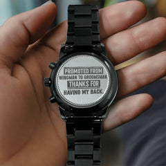 Groomsman Promoted From Wingman to Groomsman – Men's Watch Two Tone Box