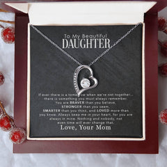 My Beautiful Daughter - Forever Love Necklace 14k White Gold Finish Luxury Box