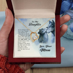 Old Wolf - Forever Love Necklace 18k Yellow Gold Finish Luxury Box