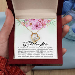 Brave Granddaughter - Forever Love Necklace 18k Yellow Gold Finish Luxury Box