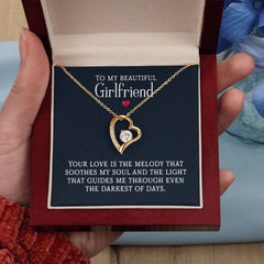 My Beautiful Girlfriend - Forever Love Necklace 18k Yellow Gold Finish Luxury Box