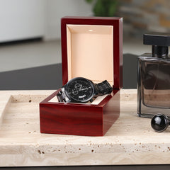 Engraved Watch We've Got Your Six (Charcoal Black) – Men's Watch