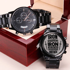 Iron Sharpens Iron (Proverbs 27:17) – Men's Watch Luxury Box w LED
