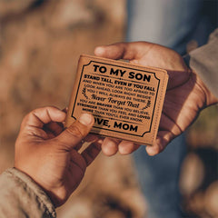 To My Son - Stand Tall – Cowhide Leather Wallet Leather Wallet