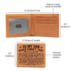 To My Son Skies – Brown Cowhide Leather Wallet