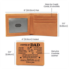 To My Stepdad Choice to Love – Brown Cowhide Leather Wallet Leather Wallet