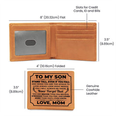 To My Son - Stand Tall – Cowhide Leather Wallet
