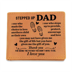 To My Stepdad Choice to Love – Brown Cowhide Leather Wallet