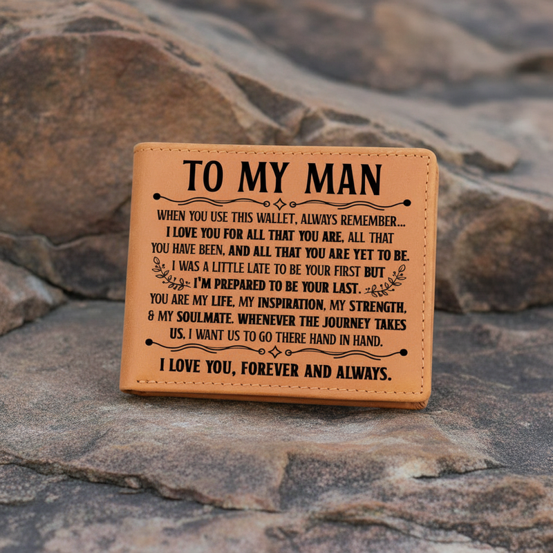To My Man Inspiration (Black) – Leather Wallet