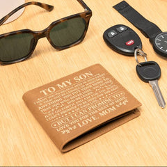 To My Son Promise (Brown) – Cowhide Leather Wallet