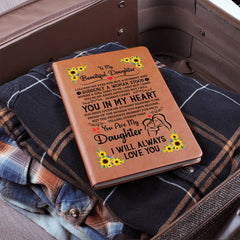 To My Daughter Proud – Leather Journal Graphic Journal