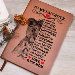 To My Daughter Lion Crown – Vegan Leather Journal