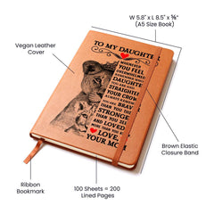 To My Daughter Lion Crown – Vegan Leather Journal