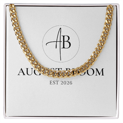 Men's Cuban Link Neck Chain 18K Yellow Gold Finish Standard Box