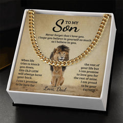 Never Forget - Cuban Link Chain 18K Yellow Gold Finish Standard Box
