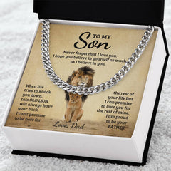 Never Forget - Cuban Link Chain Stainless Steel Standard Box